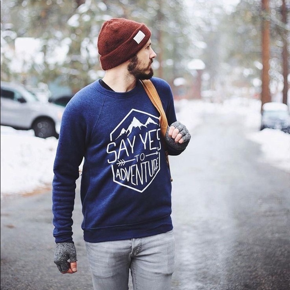 Say Yes to Adventure Sweater - BURGUNDY